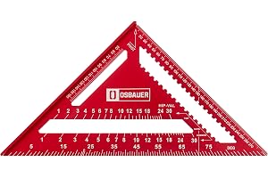 Osbauer 300 mm (12 Tum) Takstolsvinkel Metrisk Snickare Hastighetsvinkel 90 Grader Takvinkelmätning Aluminium –