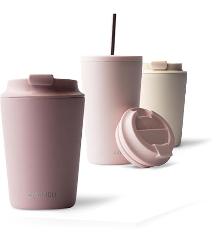 Mug Isotherme Milu 300ml - Acier Inox - 10h Chaud / 20h Froid - 2 Couvercles Dont 1 Avec Paille - Sans BPA