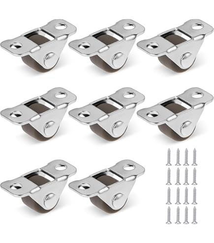 12 stuks meubelwielen, klein, 1,2 cm, mini-wielen, transportwielen, kleine rubberen loopwielen, kleine bokwielen met metalen plaat en schroeven, kleine rollen voor mini-meubels, kleine apparaten