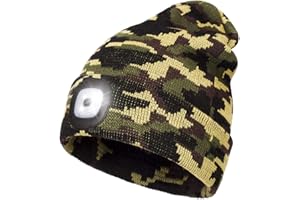 Wmcaps Cappello Uomo Illuminato Berretto 4 LED, Cappello con Luce LED Invernali Berretto a 3 Livelli di luminosit LED, Rimovibile Lavabile Beanie cap Regali Uomo Donna
