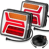 EYPINS 2X Luces Traseras para Remolque 35 LED y 7 Pines, 12V Pilotos Traseros IP67, Dise&ntilde;o de instalaci&oacute;n fija, Luz de Freno,
