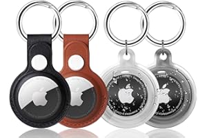 Priksia 4-Stück Keyring für Apple AirTag Schutzhülle Pendant,Locator Tracker Abdeckung Case Cover Locator Keychain für Apple AirTag Hülle Key Ring