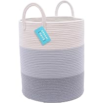 Cesto Portaoggetti In Corda Di Cotone Con Manici - Set Di 2 Contenitori Organizer Per Biancheria E Giocattoli