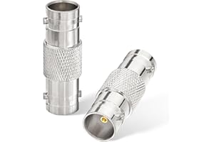 Superbat Connecteur BNC 75 ohms BNC Femelle à Femelle Barillet 2 Pièces Adaptateur Coaxial RF à Faible Perte Support HD-SDI/3G-SDI/4K/8K pour Moniteur Caméra de Sécurité DVR Enregistreur