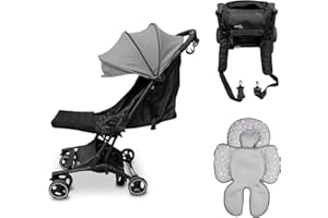 PassegginoPiuma0+ Kit Accessori Aggiuntivi per Trasformare il Passeggino Leggero Piuma 0+ di Zanclem dalla versione Standard nelle versioni Deluxe o Platinum (Grigio, Platinum)