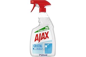 AJAX - Produit Nettoyant Vitres Ajax Cristal Spray - Pour des Vitres 100 % Sans Traces - Nouvelle Formule 98 % Biodégradable - Flacon Spray 750 ml (Bouteille Recyclable)