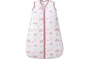 FIEMOL Gigoteuse 6-12 Mois Hiver, 2.5 TOG Coton Turbulette pour Naissance Garçons et Filles, Sac de Couchage Bebe Pur Chambre de Bébé Arc-en-Ciel