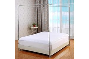CUEYU Stainless Steel Canopy Frame Bedroom Decoration Support is Used for Metal Wooden Bed/Platform Size Double Bed Full Double Bed, Mosquito net 150X200CM