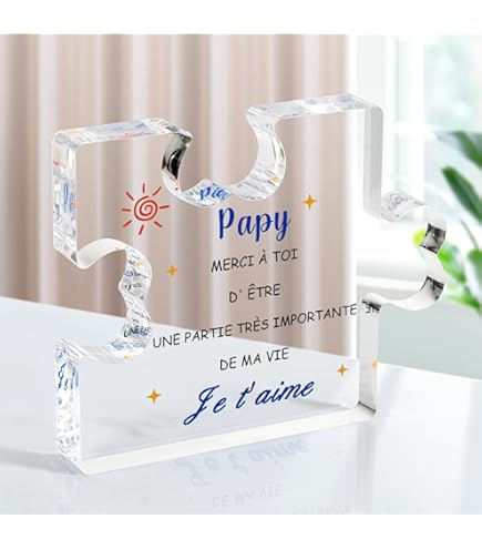 Cadeaux Pour Grand Meres FANAOREN , Cadeau Anniversaire Mamie, Gravure Acrylique Bloc Puzzle, Cadeau Grand-mère, Cadeaux Noël Pour Mamie, Cadeau Fete Des Grands Meres, Original Cadeau Mamie