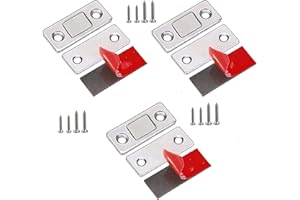 NIHEXO Ultra-Thin Invisible Magnetic Door Stoppers, Stainless Steel Adhesive Drawer Magnets Door Catch, Punch-Free Magnetic Door Closer, Magnetic Door Stop for Cabinet Cupboard