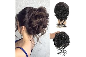 SDZNYQT Claw Messy Bun Hairpieces Clip Wavy Curly Hair Chignon Clip in Hairpieces Tousled Updo Doughnut Hair Bun Synthetic Hair Ponytail for Women Girls
