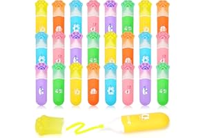 SKAMORI Petit Cadeau Anniversaire Enfants, 24 PCS 6 Couleurs Surligneurs en Forme de Patte de Chat, Adaptés aux Pochette Surprise Enfant & Cadeau Anniversaire Enfants Invites