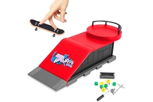 Gr8ware Planche à roulettes de Doigt, Finger Skateboard, Mini-Jouets à Doigt Deck Truck Finger Board, Mini Fingerboard, Rampes de Skatepark, Skate Park Kit Rampe de Touche Jouet Enfants Cadeau (D)