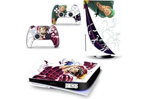 MaD Vision® Kit de Skins Extra-résistants pour PlayStation 5 (PS5) Disc | Ensemble de Stickers vinyles Mats pour Console et 2 manettes – pour One-Piece Design