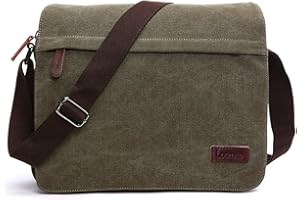 LOSMILE Hommes Sacs d'épaule, Sacs bandoulière en toile, Sacs pour ordinateur portable, Besaces,Sac d’Ecole, Travail ou vie scolaire