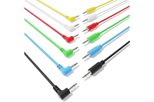 ExcelValley - 6A-Pack Cables de Conexión Mono Modulares Híbridos TS 3,5mm 1/8"Eurorack Sintetizador Sintetizador [180cm 71"]