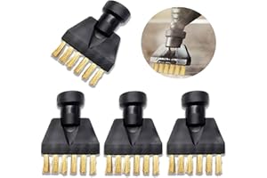 FFTANXS 4 Pcs Set für Kärcher dampfreiniger zubehör,zubehör für kärcher bürste,Messingborsten für kärcher dampfreiniger,Flachkopfbürstenset für Kärcher SC1,SC2,SC3,SC4,SC5 dampfreiniger(Gold)