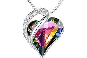 Leafael Birthstone Coeur Collier Ras De Cou Femme | Birthstone Collier Cristal Blanc | Sans allergie Collier Aesthetic Avec Coffret Cadeau Inclus