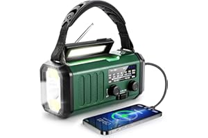LEATON 10000mAh Hand Crank Emergency Radio, NOAA Weather Radio with AM/FM & solar Radio, Rechargeable Battery, Flashlight & Reading Light, SOS Alarm, Compass Cell Phone Charger for Indoor Outdoor Emergencies