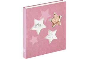 walther design Fotoalbum rosa 28 x 30,5 cm Babyalbum mit Cover-Ausstanzung, Baby Estrella UK-133-R