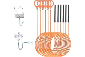 SONDENG 6Pcs Drain Snake Unblocker,31Inch Drain Unblocker Tools Metal Sink Snake Drain Hair Clog with Nylon Layer Flexible Shower Snake Drain Cleaner Declogger for Kitchen Bathroom Plughole Plug Hole Toilet