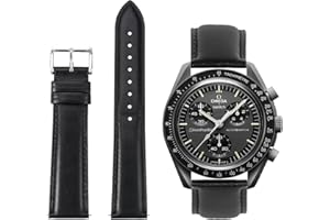 TStrap Bracelet Omega x Swatch Moonswatch – Cuir Bracelet de Moonwatch Montre Homme Femme – Dégagement Rapide Bracelet pour Swatch Omega 20mm Remplacement
