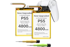 HUAENG 2 baterie do kontrolera PS5, ulepszone, 4800 mAh LIP1708, litowo-jonowa bateria zamienna do kontrolera Sony Playstation 5 Dualsense CFI-ZCT1W, zastępuje akumulator PS5 LIP1708 z zestawem narzędzi