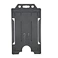 ALG ID Cards® Single Sided Rigid ID Identity Card Pass Badge Holder (Portrait Vertical) (54mm x 86mm CR80) (Black)