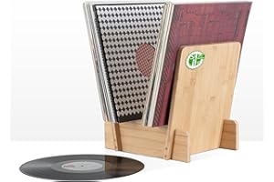 Stagecaptain LPSB-40 Soporte para LP de Bambú Estante - Caja de almacenamiento para discos de vinilo y más - Soporte para hasta 40 LPs - Soporte robusto, resistente a la humedad - Natural