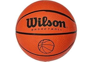 ‎WILSON Wilson Basketball for Indoor and Outdoor Use, Rough Surfaces, Asphalt, Synthetic Floors, Size 1, for Ages 2-4, NCAA MICRO BALL, Orange, B1717