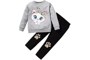 SoLu DAY8 Vetement Fille Hiver Pas Cher Mode Jogging Fille 1-6 Ans Ensemble Fille 2 Pièces Survetement Enfant Casual Tenu Habit Fille Sport Pull Enfant Fille Manche Longue Sweat + Pantalon