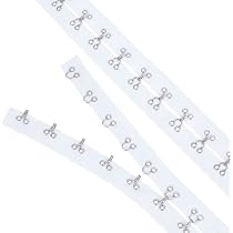 Haken- Und Ösenband Aus Baumwolle – 2,8 M, Weiß, Für DIY & Nähen