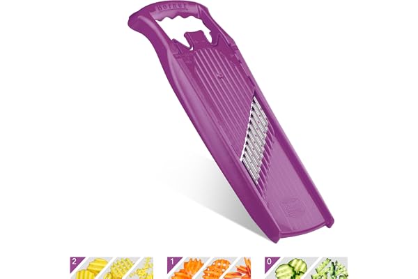 Coupe-légumes Onde-Gaufre Börner PowerLine (Violet) • Coupe Légumes Ondulé pour Légumes • Coupe Vague/Gaufrette/Ondulé • Mandoline pour Pommes de Terre en Gaufrettes, Frites