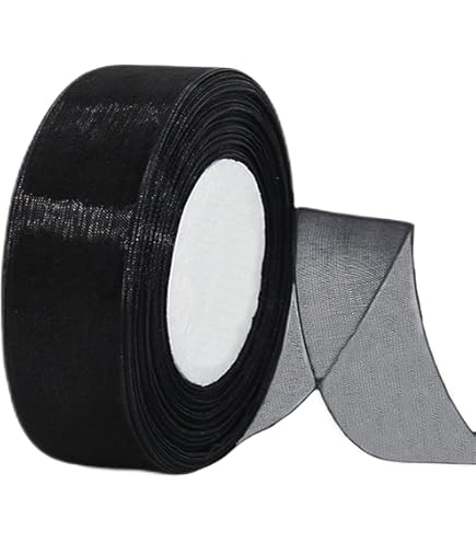 Velo Organza Nero - Nastro Decorativo 40mm X 50m, Tessuto Italiano, Per Matrimoni E Regali - Foto 3