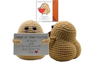 Joukoyo Pomme de Terre Positive, Cadeau Original & Amusant, Cadeau Anniversaire Femme Homme, Cadeau Personnalisé, Poupée Positive en Tricot
