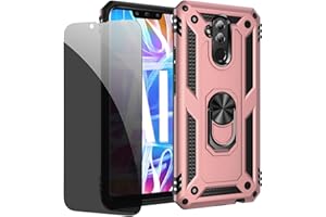 JOYTAG Schutzhülle kompatibel mit Huawei Mate 20 Lite, Roségold, Schutzhülle mit Displayschutzfolie aus Sichtglas, Anti-Spionage-Schutz