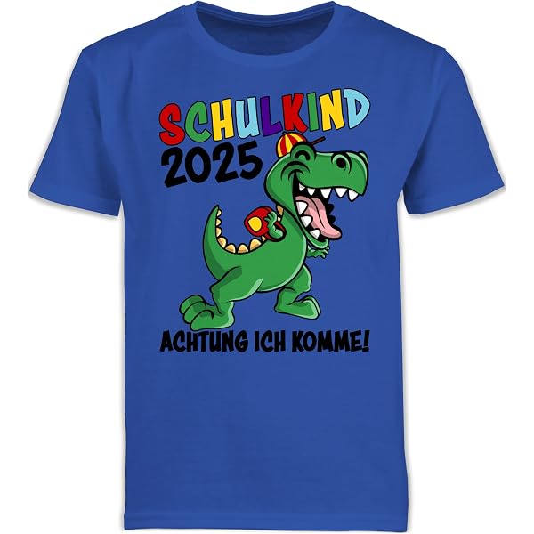 Einschulung T-Shirt Für Jungen „Schule 2025“ – Navy, 100% Baumwolle