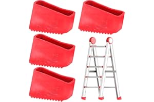 Mein Herz 4 Pcs Non Slip Ladder Feet Covers,Ladder Non-Slip Feet Mats Ladder Rubber Feet Stabiliser Non-Slip Rubber Feet for Ladder Feet, Universal Ladder Foot Covers for Home Workers