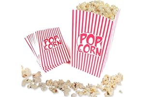 Guilty Gadgets Paper popcorn bags container carrier packet loot goodybag pick 'n' mix candy 10 pack paper party movie retro cinema film night treats