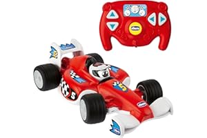 Chicco Voiture Télécommandée Tom, se déplace dans 4 directions, télécommande infrarouge avec 4 boutons directionnels, sons de voitures de sport, voiture radiocommandée, jouet pour enfants 2 à 6 ans