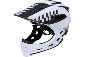 Joyyko Fahrradhelm Kinder 2-In-1 Integrated GrößEnverstellbar Fullface Abnehmbar Unisex 52-58cm Children's Helmet Fahrradhelm Mit Kinnschutz Kinder Geeignet FüR FahrräDer, Skateboards, Skaten