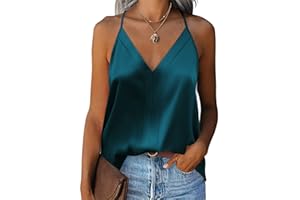 Zeagoo Canotta da Donna in Raso Estate Canottiera Spalline Sottili Cami Scollo a V Casual Camisole Senza Maniche Top