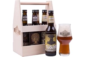 ‎BEER OF THE GODS - SINCE 2016 - WACKEN BRAUEREI WACKEN BRAUEREI Craft Beer Tasting Geschenkset 5 x 0,33 l verschiedene Sorten + Bierglas BEER OF THE GODS | Eine Handvoll Götter | Viking Craftbeer Set Gift for Men | Wikinger Geschenk Männer