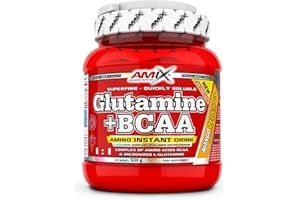 AMIX - Bcaa Glutamina - 530 Gramos - Complemento Alimenticio de Glutamina en Polvo - Reduce el Catabolismo Muscular - Óptimo para Deportistas - Sabor Mango - Aminoácidos Ramificados