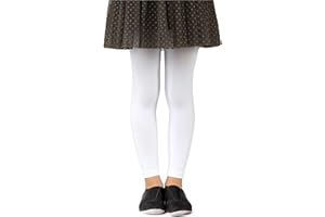 NOQ Calzamaglia Senza Piedi per Ragazze a Figura Intera, per Scuola, Danza, Balletto, Leggings opachi in Microfibra