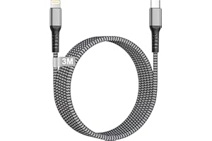 KINPEE Kabel USB C Lightning 3M [Certyfikat Apple MFi], Kabel USB C Lightning Power Delivery Szybkie ładowanie do Lightning dla iPhone 14/13/12/11/X, iPad, iPod, AirPods