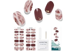 DUKASOU Vernis Autocollant Ongles UV, 28pcs Autocollant Ongle Gel UV Ongles en Gel UV Semi Durci, Ongles Autocollants Adhésif UV, Gel Nail Stickers UV Pour Femmes Nail Art