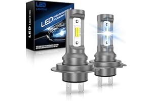 PPYYEMU Lampadina H7 LED, 60W 25000LM 6500K Bianco 600% Luminosità, Fari Auto, Per Automobili 12V, Sostituzione 1:1 Delle Lampade Alogene, Nessun Adattatore Richiesto, Set di 2