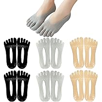 Zehensocken Damen 4 Paar - Baumwolle Five-Toe Socks Für Sport & Alltag