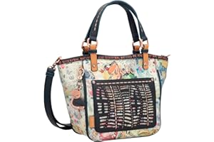 Anekke - Bolso de Asa Corta de Mujer - Bolso Estampado Elaborado en Polipiel con 2 Asas, Bandolera y Cierre de Cremallera Amazonia - Accesorios y Complementos Mujer - 35x24x11 cm